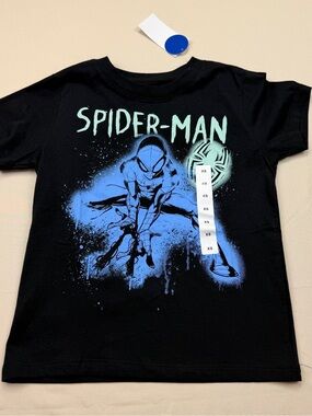 Marvel Black Tee with White Logo Print